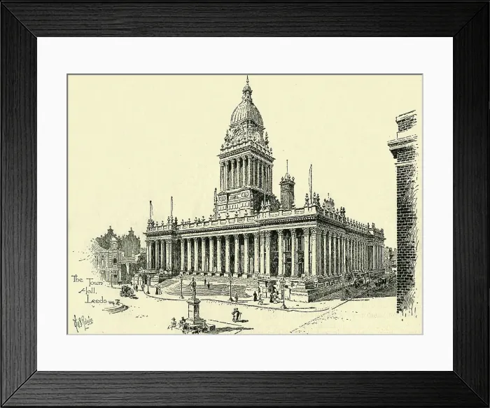 Framed Print : The Town Hall, Leeds, c1900. Creator: Will B. Robinson Framed Print : The Town Hall, Leeds, c1900. Creator: Will B. Robinson