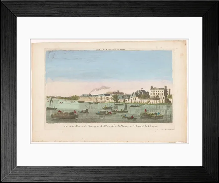 Framed Print : View of Mr. Smith's country house on the River Thames in the Battersea district in London, 1700-1799 Creator: Anon Framed Print : View of Mr. Smith's country house on the River Thames in the Battersea district in London, 1700-1799 Creator: Anon