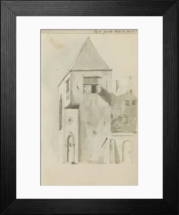 Framed Print : Cityscape at the Grote Kerk in Hoorn, c.1783-c.1797. Creator: Johannes Huibert Prins Framed Print : Cityscape at the Grote Kerk in Hoorn, c.1783-c.1797. Creator: Johannes Huibert Prins