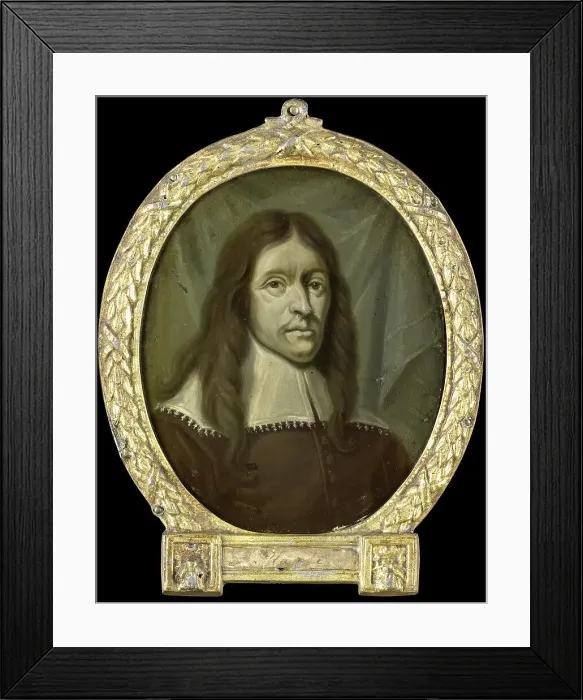 Framed Print : Portrait of Simon Abbes Gabbema, Historian of Friesland in Leeuwarden, 1700-1732. Creator: Arnoud van Halen Framed Print : Portrait of Simon Abbes Gabbema, Historian of Friesland in Leeuwarden, 1700-1732. Creator: Arnoud van Halen