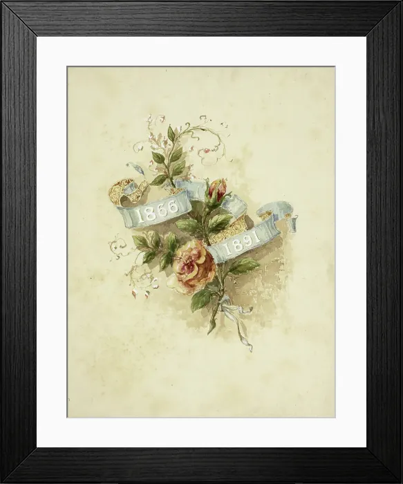 Framed Print : Liber Amicorum of the van Tienhoven-Hackes, 1891. Creator: Johannes Matthijs Lion Framed Print : Liber Amicorum of the van Tienhoven-Hackes, 1891. Creator: Johannes Matthijs Lion