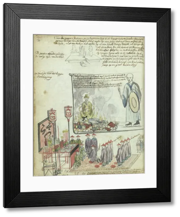 Framed Print : Chinese sacrificial ceremony in Batavia, 1779-1785. Creator: Jan Brandes Framed Print : Chinese sacrificial ceremony in Batavia, 1779-1785. Creator: Jan Brandes