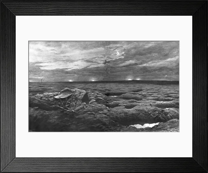 Framed Print : Nuit calme devant Douaument, en terrain reconquis, 1916. Creator: Unknown Framed Print : Nuit calme devant Douaument, en terrain reconquis, 1916. Creator: Unknown