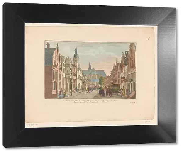 View of the Langestraat, the town hall and the Grote Kerk in Alkmaar, 1824-1825. Creator: Carel Frederik Bendorp