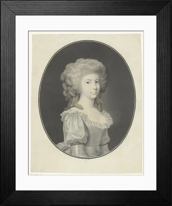 Framed Print : Portrait of Frederica Louise Wilhelmina, 1780-1803. Creator: Charles-Melchior Descourtis Framed Print : Portrait of Frederica Louise Wilhelmina, 1780-1803. Creator: Charles-Melchior Descourtis