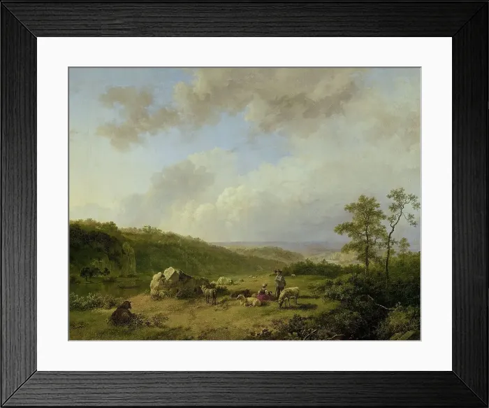 Framed Print : Landscape with a Rainstorm Threatening, 1825-1829. Creator: Barend Cornelis Koekkoek