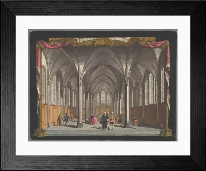 Framed Print : View of the interior of the Temple Church in London, 1750. Creator: Anon Framed Print : View of the interior of the Temple Church in London, 1750. Creator: Anon