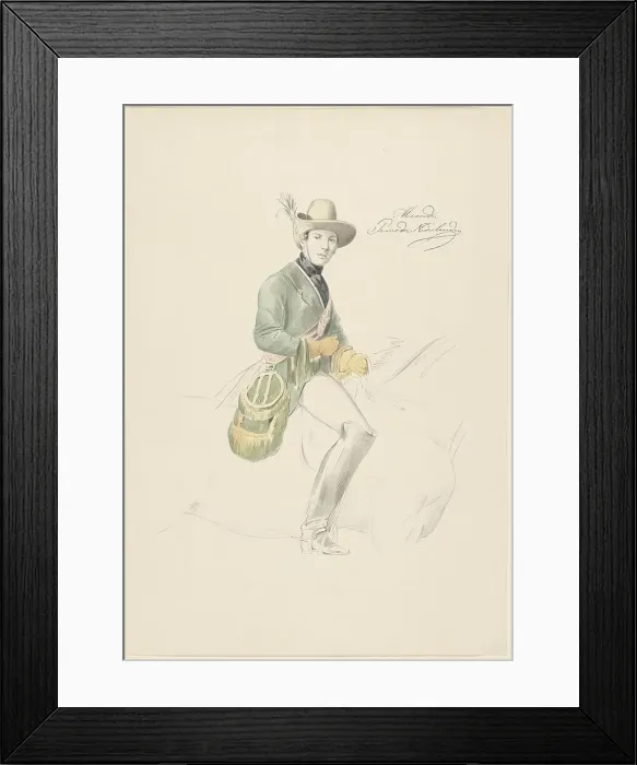 Framed Print : Equestrian portrait of Alexander I, Prince of the Netherlands, 1843-1871. Creator: Willem Daniel de Vignon van Alphen Framed Print : Equestrian portrait of Alexander I, Prince of the Netherlands, 1843-1871. Creator: Willem Daniel de Vignon van Alphen