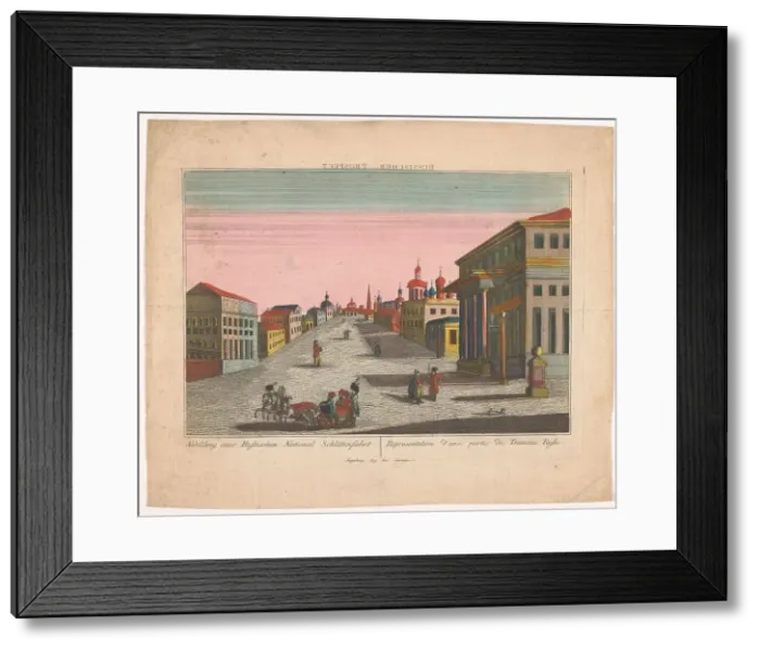Framed Print : View of a street in Russia, 1780-c.1830. Creator: Anon Framed Print : View of a street in Russia, 1780-c.1830. Creator: Anon