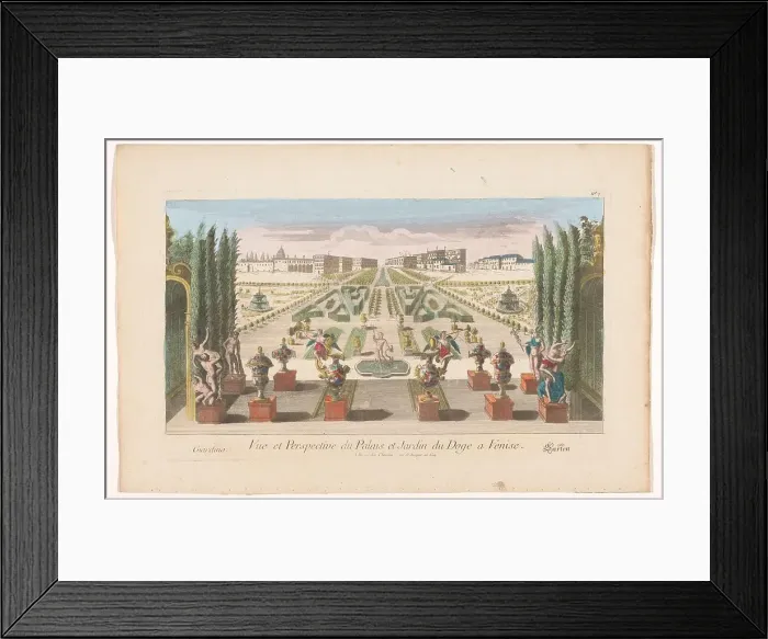 Framed Print : View of the garden and palace of the Doge of Venice, 1700-1799. Creator: Unknown Framed Print : View of the garden and palace of the Doge of Venice, 1700-1799. Creator: Unknown