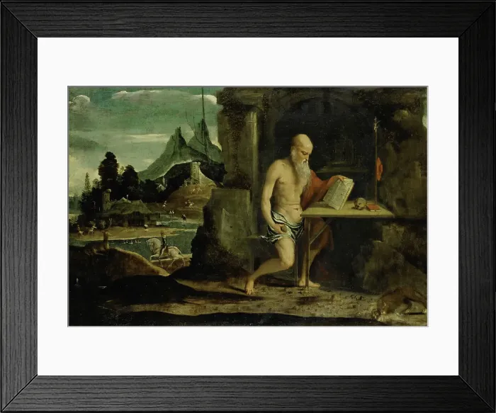 Framed Print : St Jerome, 1500-1520. Creator: Bernardino da Asola Framed Print : St Jerome, 1500-1520. Creator: Bernardino da Asola