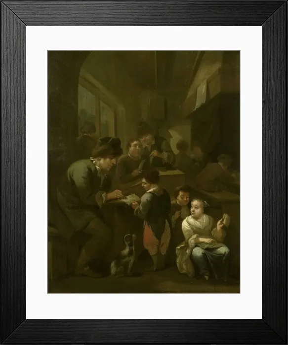 Framed Print : The schoolmaster, 1670-1709. Creator: Bernardus van Schijndel Framed Print : The schoolmaster, 1670-1709. Creator: Bernardus van Schijndel