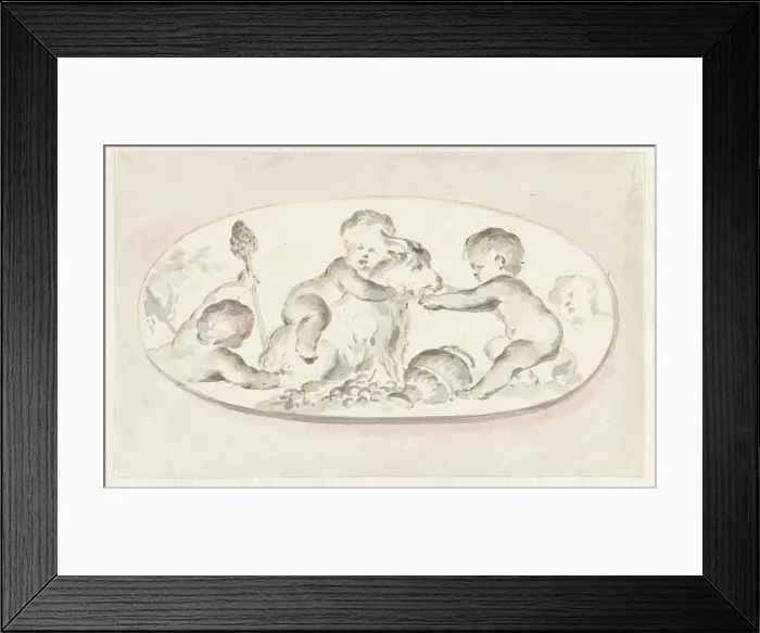 Framed Print : Putti with the attributes of Bacchus, c.1752-c.1819. Creator: Juriaan Andriessen Framed Print : Putti with the attributes of Bacchus, c.1752-c.1819. Creator: Juriaan Andriessen