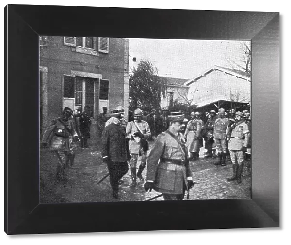 M. Poincare a Verdun; avant la remise des decorations, 1916. Creator: Unknown