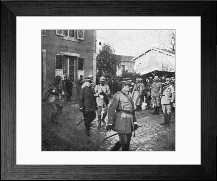 Framed Print : M. Poincare a Verdun; avant la remise des decorations, 1916. Creator: Unknown Framed Print : M. Poincare a Verdun; avant la remise des decorations, 1916. Creator: Unknown