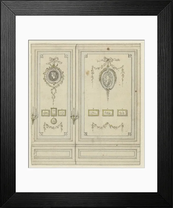 Framed Print : Design for part of a wall painting for the Van Hasselt side room, c.1752-c.1819. Creator: Juriaan Andriessen Framed Print : Design for part of a wall painting for the Van Hasselt side room, c.1752-c.1819. Creator: Juriaan Andriessen