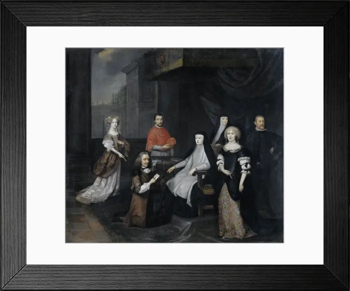Framed Print : Reception of the Dutch ambassador Hieronymus van Beverningk by the Spanish queen-regent Maria-Anna o Creator: Gaspar Netscher Framed Print : Reception of the Dutch ambassador Hieronymus van Beverningk by the Spanish queen-regent Maria-Anna o Creator: Gaspar Netscher