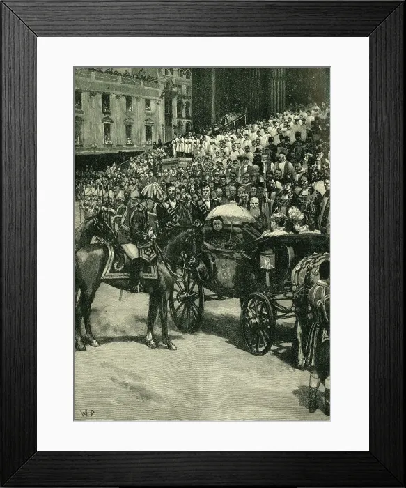 Framed Print : The Diamond Jubilee: Thanksgiving Service at St. Paul's Cathedral, c1900. Creator: W.D Framed Print : The Diamond Jubilee: Thanksgiving Service at St. Paul's Cathedral, c1900. Creator: W.D