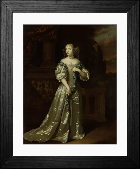 Framed Print : Portrait of Philippina Staunton, Wife of Roelof van Arkel (1632-1709), lord of Broeckhuijsen, 1668. Creator: Gaspar Netscher Framed Print : Portrait of Philippina Staunton, Wife of Roelof van Arkel (1632-1709), lord of Broeckhuijsen, 1668. Creator: Gaspar Netscher
