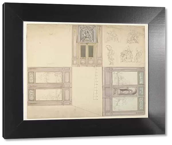 Design for the decoration of three walls of a room, c.1752-c.1819. Creator: Juriaan Andriessen
