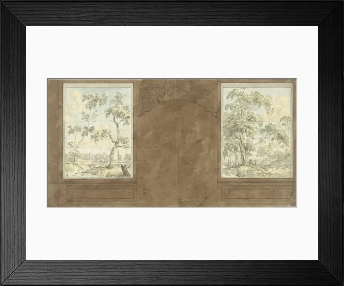 Framed Print : Design for wall painting in the hall of Jan de Groot, Keizersgracht 187, c.1752-c.1819. Creator: Juriaan Andriessen Framed Print : Design for wall painting in the hall of Jan de Groot, Keizersgracht 187, c.1752-c.1819. Creator: Juriaan Andriessen