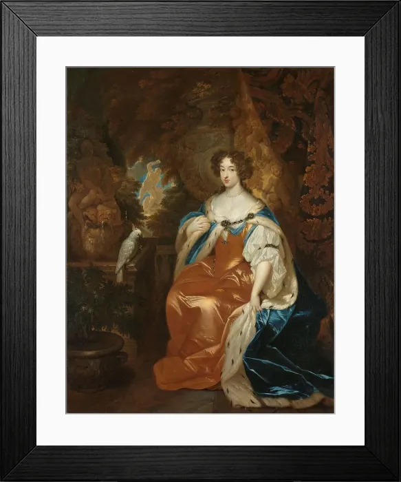 Framed Print : Portrait of Mary Stuart (1662-95), Wife of Prince William III, c.1683. Creator: Gaspar Netscher Framed Print : Portrait of Mary Stuart (1662-95), Wife of Prince William III, c.1683. Creator: Gaspar Netscher