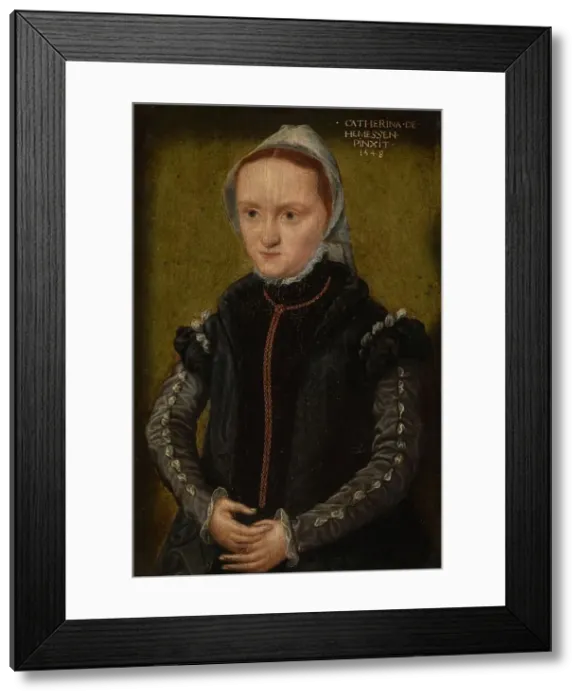 Framed Print : Portrait of a Woman, 1548. Creator: Catharina van Hemessen Framed Print : Portrait of a Woman, 1548. Creator: Catharina van Hemessen