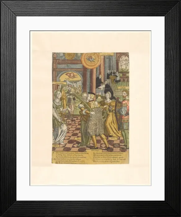 Framed Print : The reunification and forgiveness of the prodigal son, c.1540-c.1550. Creator: Cornelis Anthonisz Framed Print : The reunification and forgiveness of the prodigal son, c.1540-c.1550. Creator: Cornelis Anthonisz