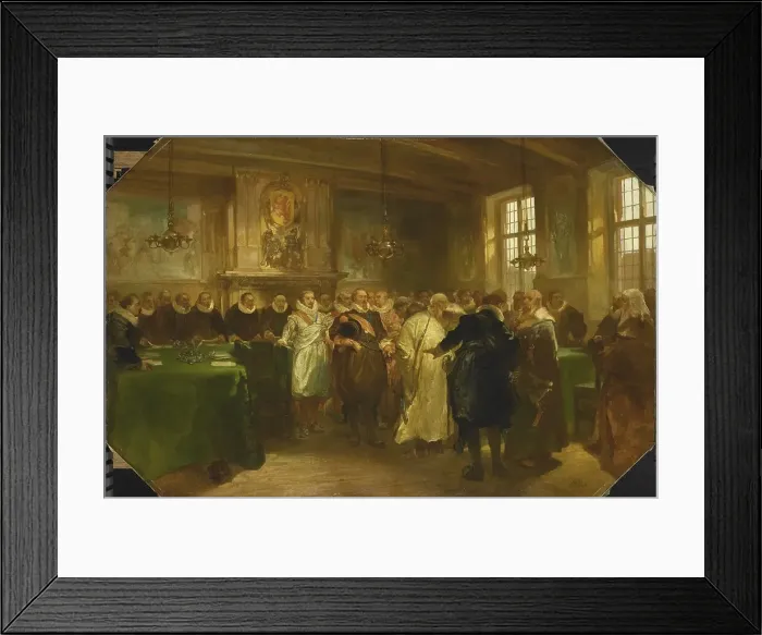Framed Print : Prince Maurits Receiving a Russian Delegation in 1614, 1874. Creator: Charles Rochussen Framed Print : Prince Maurits Receiving a Russian Delegation in 1614, 1874. Creator: Charles Rochussen
