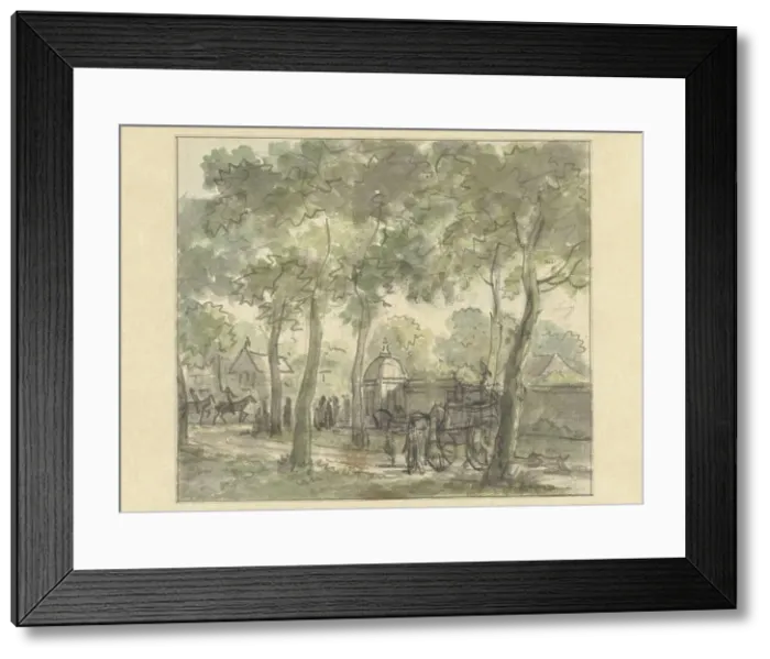 Framed Print : Country road along wall with dome, 1752-1819. Creator: Juriaan Andriessen Framed Print : Country road along wall with dome, 1752-1819. Creator: Juriaan Andriessen