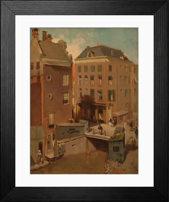 Framed Print : The Osjessluis near Kalverstraat in Amsterdam, 1855. Creator: Charles Rochussen Framed Print : The Osjessluis near Kalverstraat in Amsterdam, 1855. Creator: Charles Rochussen