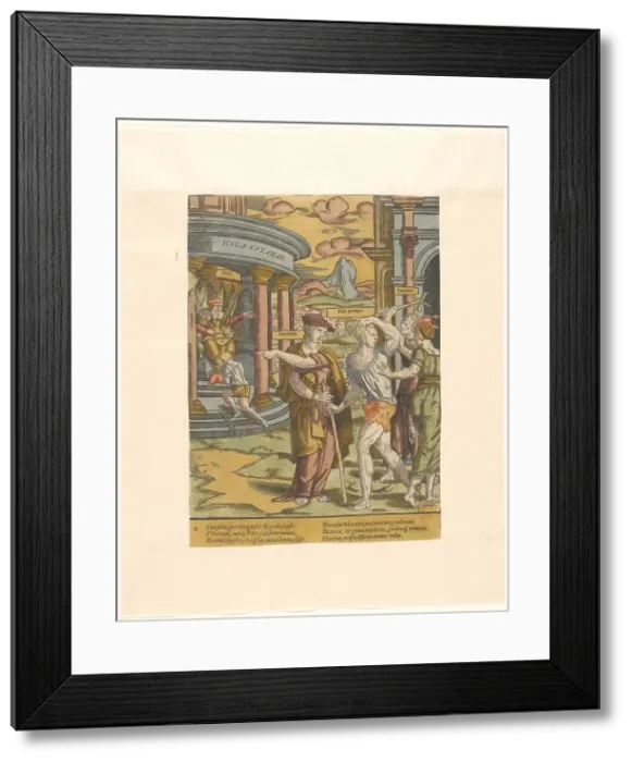 Framed Print : The expulsion of the prodigal son, c.1540-c.1550. Creator: Cornelis Anthonisz Framed Print : The expulsion of the prodigal son, c.1540-c.1550. Creator: Cornelis Anthonisz