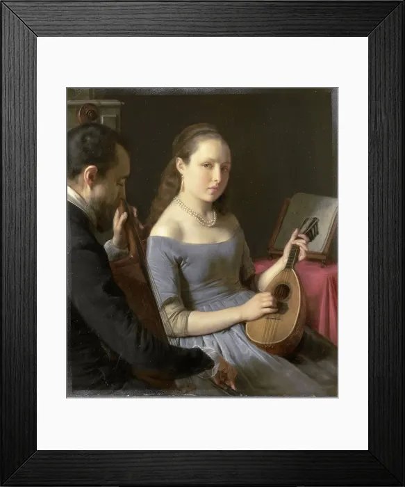 Framed Print : The Duet, 1830-1850. Creator: Charles van Beveren Framed Print : The Duet, 1830-1850. Creator: Charles van Beveren
