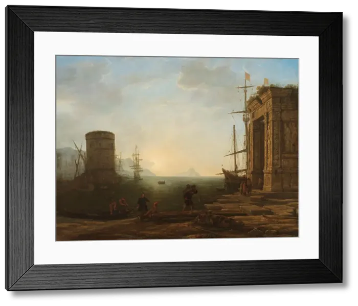 Framed Print : Harbour at Sunrise, c.1637-c.1638. Creator: Claude Lorrain Framed Print : Harbour at Sunrise, c.1637-c.1638. Creator: Claude Lorrain