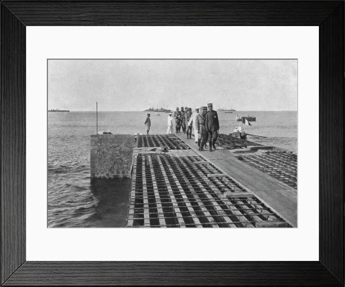 Framed Print : Le general Lyautey a Agadir; vue generale de la casbah et debarquement du resident general...1916. Creator: Schmit et Ratel Framed Print : Le general Lyautey a Agadir; vue generale de la casbah et debarquement du resident general...1916. Creator: Schmit et Ratel