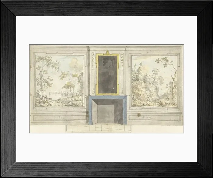 Framed Print : Design for room wall for JDDekinge, c.1752-c.1819. Creator: Juriaan Andriessen Framed Print : Design for room wall for JDDekinge, c.1752-c.1819. Creator: Juriaan Andriessen