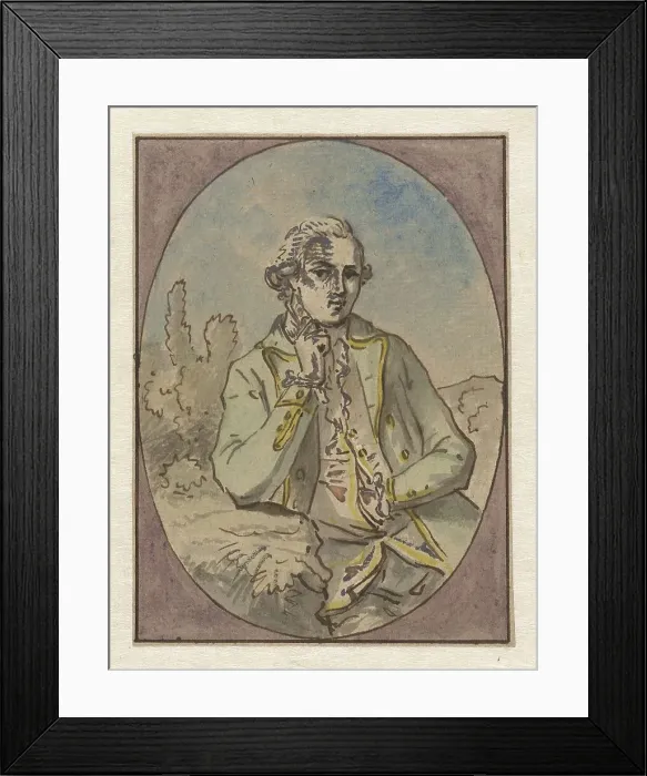 Framed Print : Portrait of unknown man, in oval frame, c.1752-c.1819. Creator: Juriaan Andriessen Framed Print : Portrait of unknown man, in oval frame, c.1752-c.1819. Creator: Juriaan Andriessen