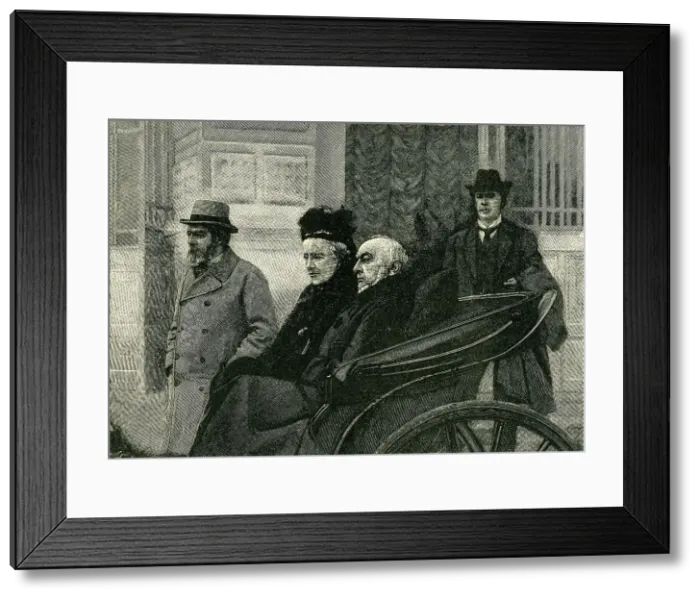 Framed Print : Mr. and Mrs. Gladstone Starting for a Drive from the Chateau Thorenc, Cannes, 1898, (c1900). Creator: Unknown Framed Print : Mr. and Mrs. Gladstone Starting for a Drive from the Chateau Thorenc, Cannes, 1898, (c1900). Creator: Unknown