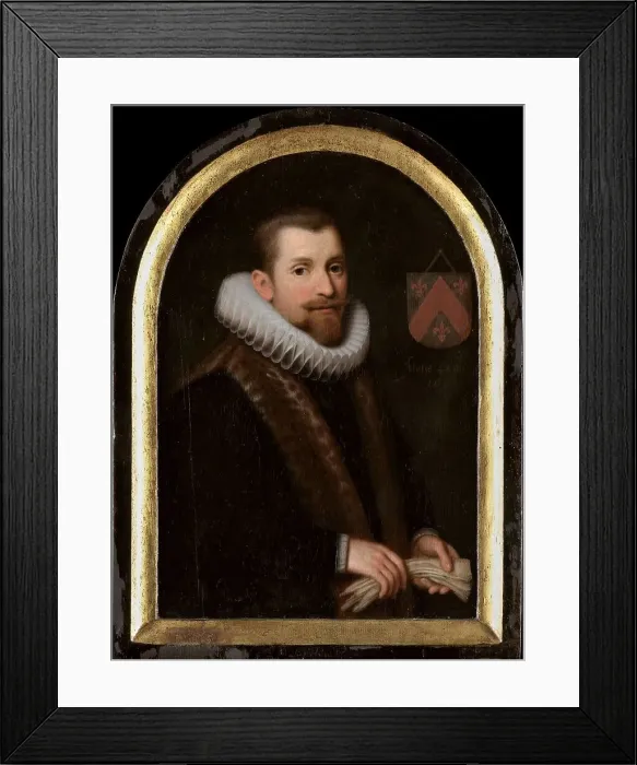 Framed Print : Portrait of Floris Gerritsz van Schoterbosch (c.1562-1618), c.1620. Creator: Jan Verspronck Framed Print : Portrait of Floris Gerritsz van Schoterbosch (c.1562-1618), c.1620. Creator: Jan Verspronck
