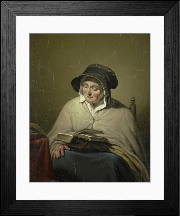 Framed Print : Old Woman Reading, 1820-1833. Creator: Cornelis Kruseman Framed Print : Old Woman Reading, 1820-1833. Creator: Cornelis Kruseman