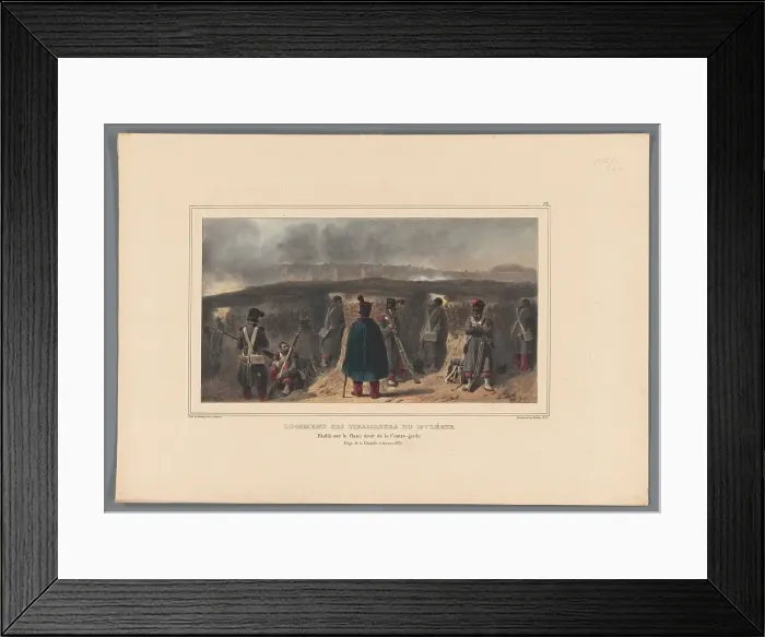 Framed Print : Sharpshooters behind a parapet, 1832, (1833). Creator: Auguste Raffet Framed Print : Sharpshooters behind a parapet, 1832, (1833). Creator: Auguste Raffet