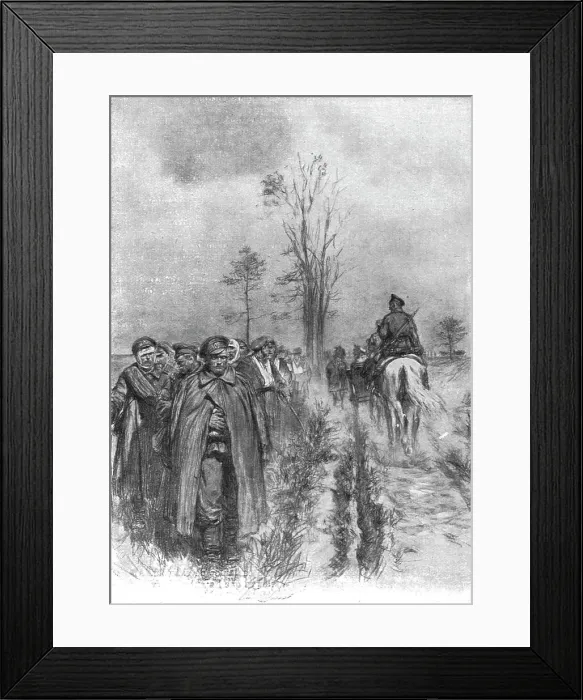 Framed Print : Visions de guerre sur le front russe; …des blesses, tours atteints a la main ou a la tete... 1916. Creator: Unknown Framed Print : Visions de guerre sur le front russe; …des blesses, tours atteints a la main ou a la tete... 1916. Creator: Unknown