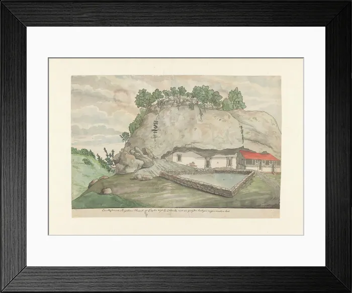Framed Print : Adam's Berg (Mulkirigala), Entrance to the Image Rooms Hewn into the Rocks, 1785. Creator: Jan Brandes Framed Print : Adam's Berg (Mulkirigala), Entrance to the Image Rooms Hewn into the Rocks, 1785. Creator: Jan Brandes