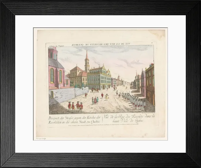 Framed Print : View of Les Recollets in Quebec, 1755-1779. Creator: Franz Xavier Habermann Framed Print : View of Les Recollets in Quebec, 1755-1779. Creator: Franz Xavier Habermann