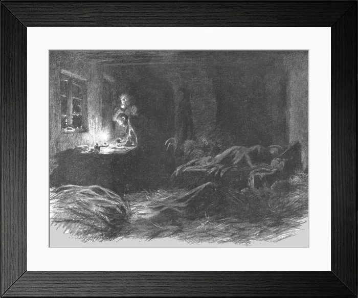 Framed Print : Visions de guerre sur le front russe; tout le monde ne dort pas dans notre petite chambre…, 1916. Creator: Unknown Framed Print : Visions de guerre sur le front russe; tout le monde ne dort pas dans notre petite chambre…, 1916. Creator: Unknown