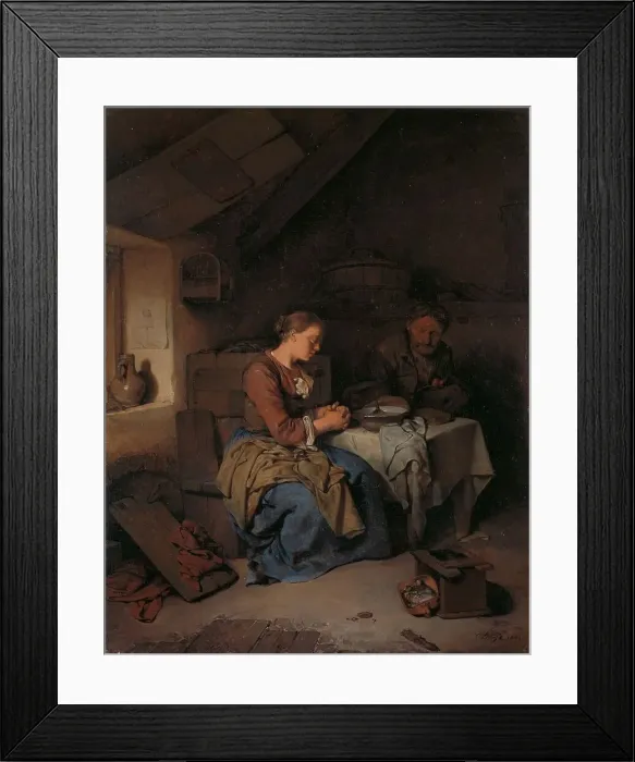 Framed Print : Saying Grace, 1663. Creator: Cornelis Bega Framed Print : Saying Grace, 1663. Creator: Cornelis Bega