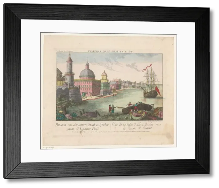 Framed Print : View of Quebec from Saint Lawrence bay, 1755-1779. Creator: Franz Xavier Habermann Framed Print : View of Quebec from Saint Lawrence bay, 1755-1779. Creator: Franz Xavier Habermann