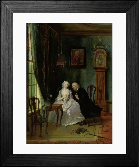 Framed Print : Unseemly Love, perhaps a scene of the Widower Joost with Lucia, 2nd scene from the play De wanheb Creator: Cornelis Troost. Unseemly Love, perhaps a scene of the Widower Joost with Lucia Framed Print : Unseemly Love, perhaps a scene of the Widower Joost with Lucia, 2nd scene from the play De wanheb Creator: Cornelis Troost. Unseemly Love, perhaps a scene of the Widower Joost with Lucia