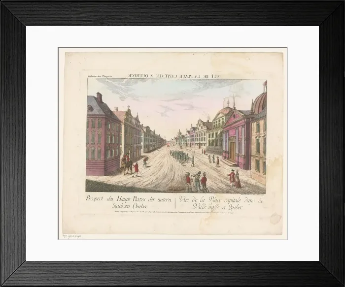 Framed Print : View of the main street in Québec, 1755-1779. Creator: Franz Xavier Habermann Framed Print : View of the main street in Québec, 1755-1779. Creator: Franz Xavier Habermann