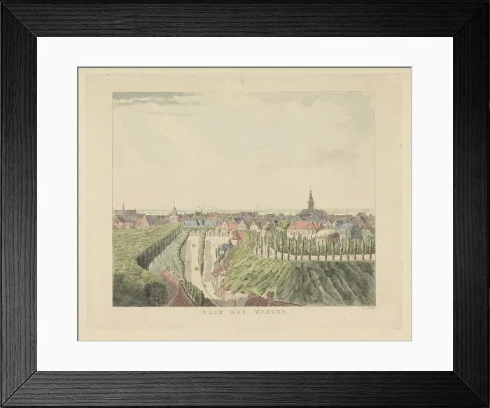 Framed Print : Nijmegen, view from the Belvédère to the West, 1815-1824. Creator: Derk Anthony van de Wart Framed Print : Nijmegen, view from the Belvédère to the West, 1815-1824. Creator: Derk Anthony van de Wart